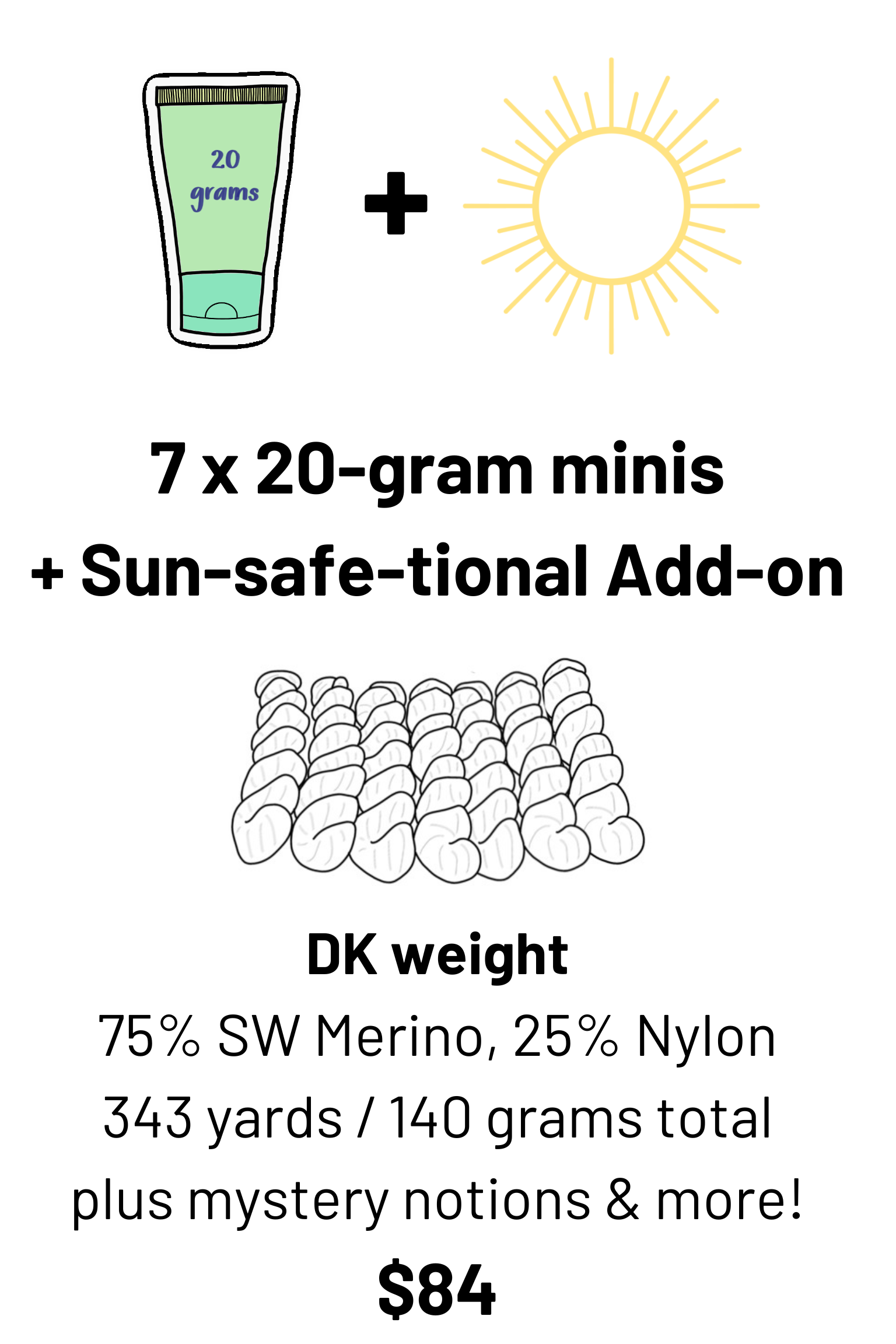 seven minis plus sun-safe-tional notions add-on