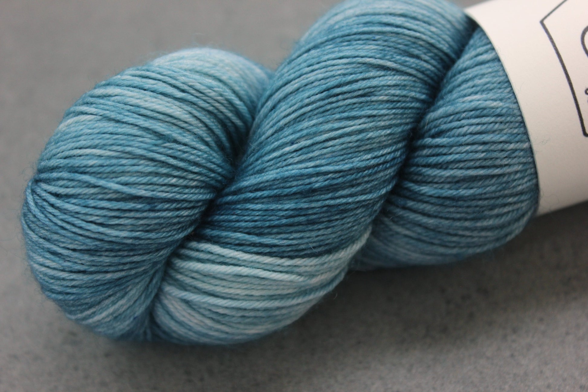 Closeup view of blue Ready, Set, Bake yarn.